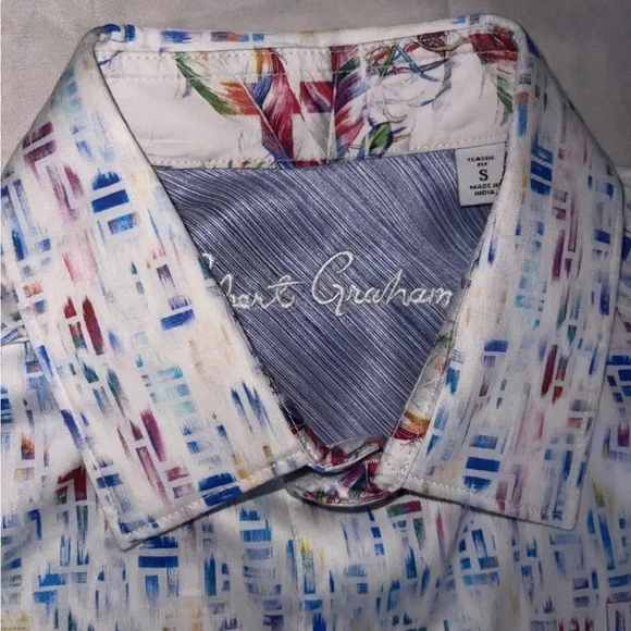 Robert Graham short sleeve shirt Carlyle Size Small stretch NWT $198